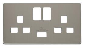 Definity Front Plate Stainless Steel Wiring Accessories Click Decorative Screwless